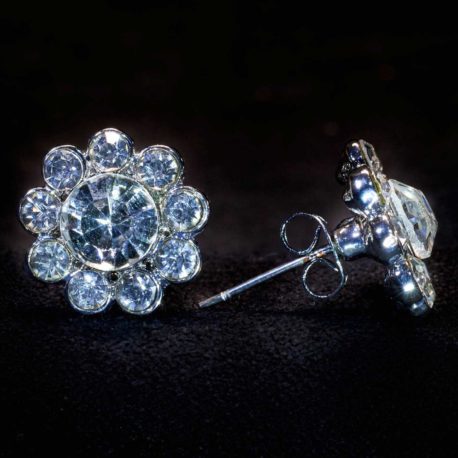crystal flower earrings