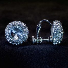 crystal rimmed earrings