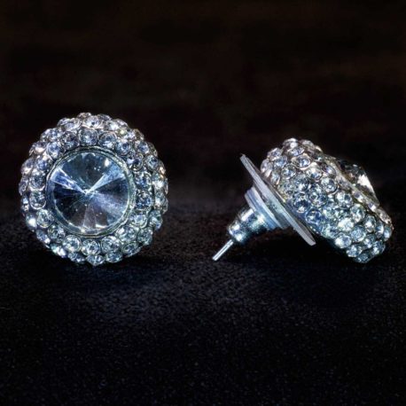 crystal rimmed earrings