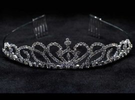 crystal tiara with comb