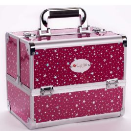 Hot pink stars makeup case