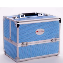 Light blue diamond makeup case