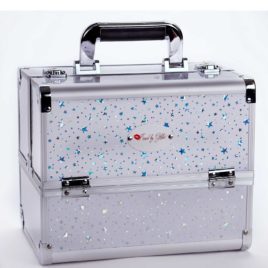 White and silver stars makeup case