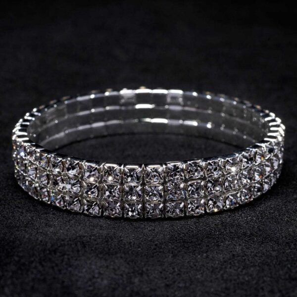3 row crystal stretch bracelet