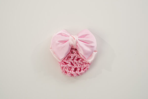 PINKBOW WITH PINK SNOOD-BARRETTE