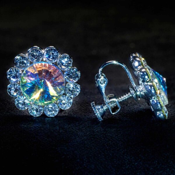crystal AB mixed flower earrings