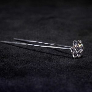 crystal flower hair pin