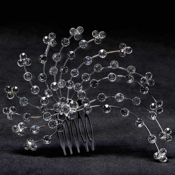 crystal peacock hair comb