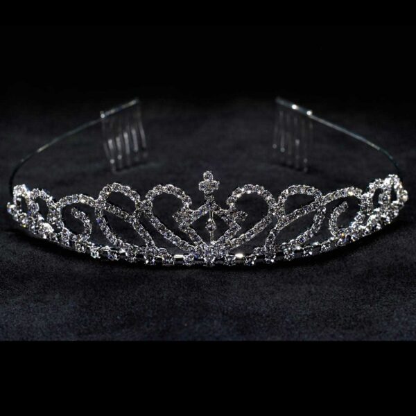 crystal tiara with comb