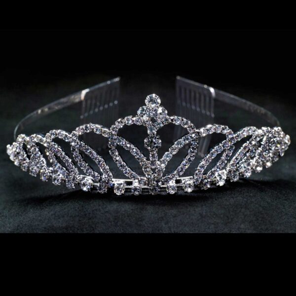 crystal tiara with comb