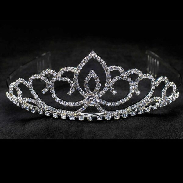 crystal tiara with comb