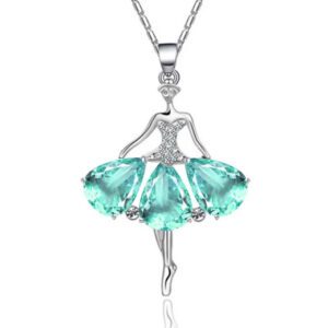 Ballerina Green Skirt Necklace